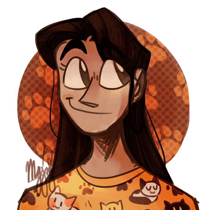 self-portrait of me with a cat print shirt